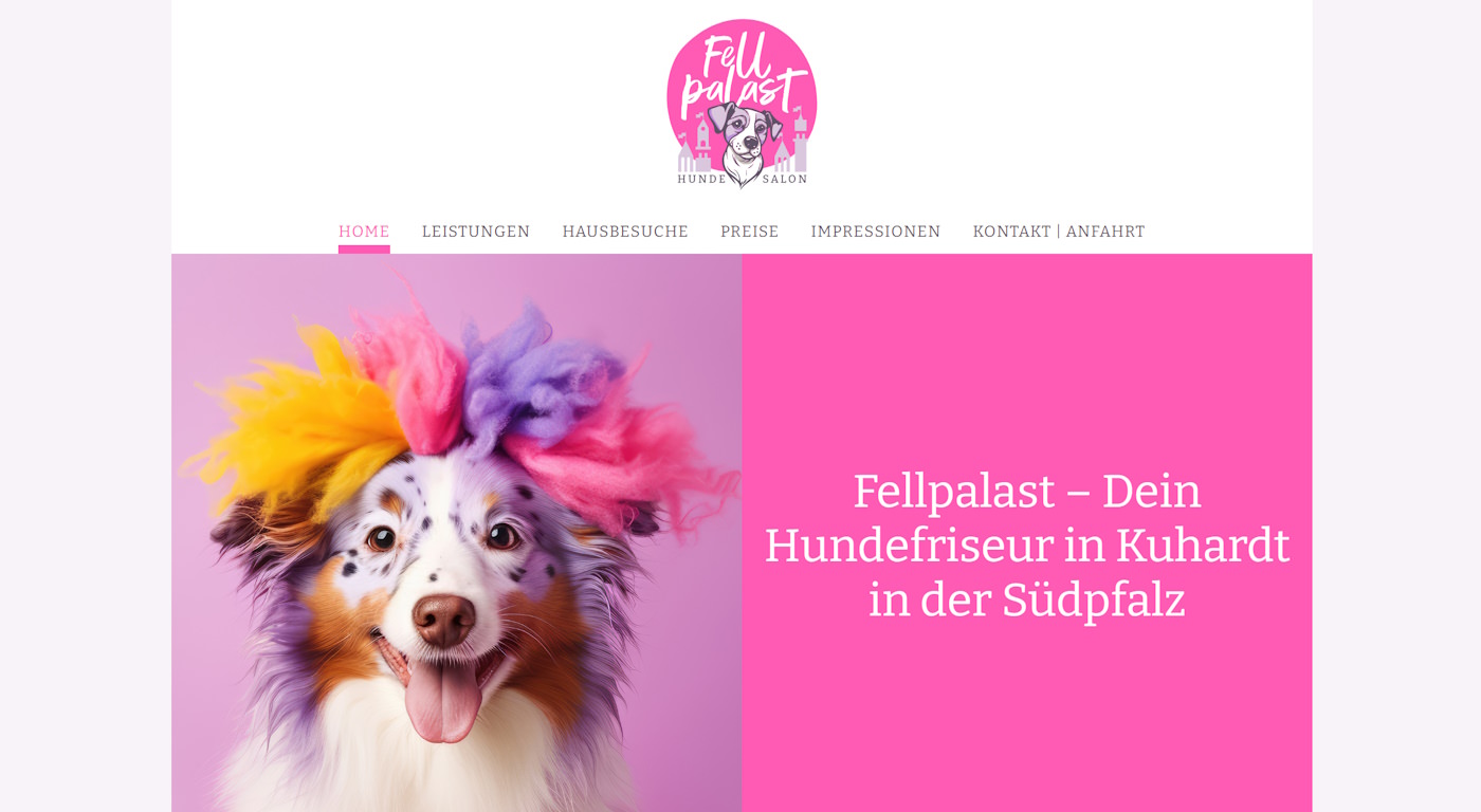 WordPress Webseite. Referenz von Homepages4u. Webseite für den Fellpalast in Kuhardt